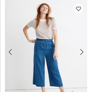 Madewell Indigo Smocked Huston Pull On Crop Pants
